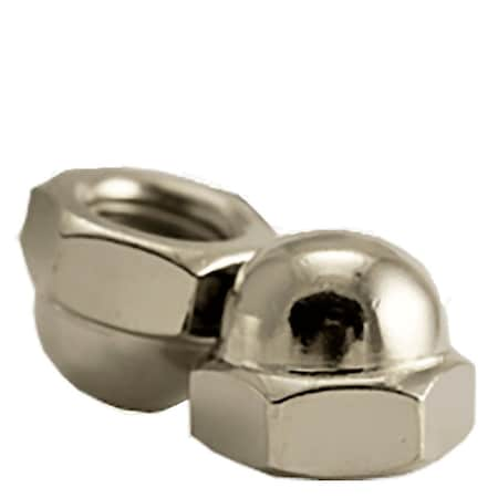 Low Crown Acorn Nut, 1/4-20, Steel, Nickel Plated, 0.338 In H, 3750 PK